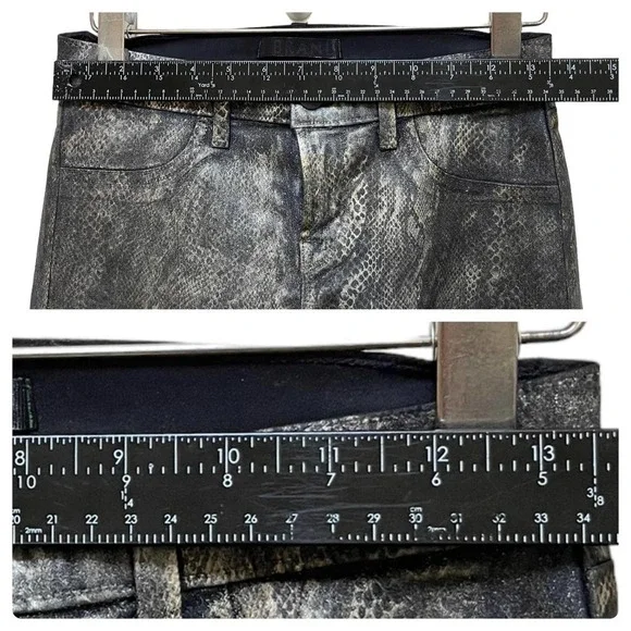 J. Brand Black Golden Snakeskin Coated Legging Jean Size 26 Edgy Club Night Life - Picture 7 of 12